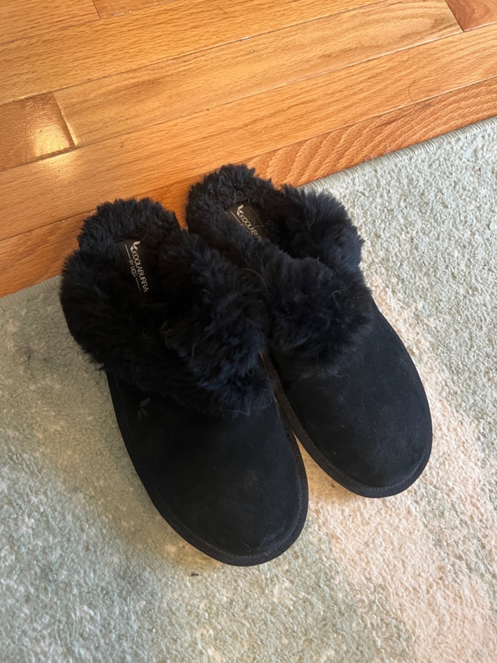 Koolaburra Black Shearling Clog Slippers